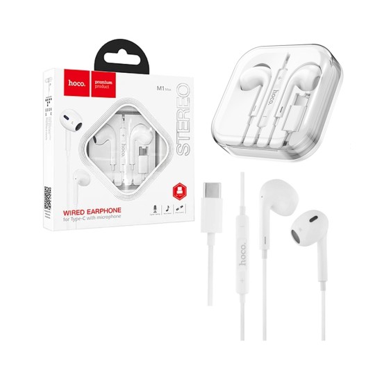 Auriculares Hoco M1 Max Crystal para Tipo C con Micrófono 1,2 m Blanco